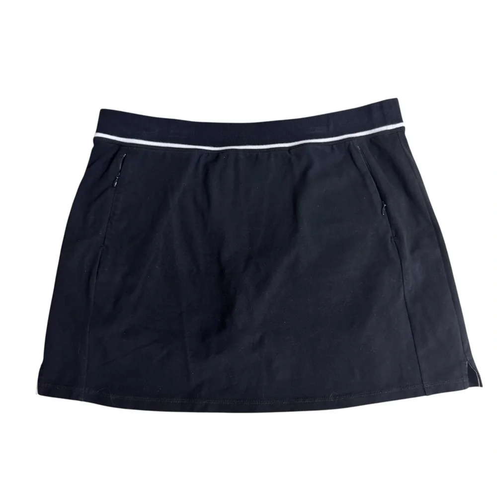 T by Talbots Black Skort Activewear Womens Size XL Preppy Classic Cotton